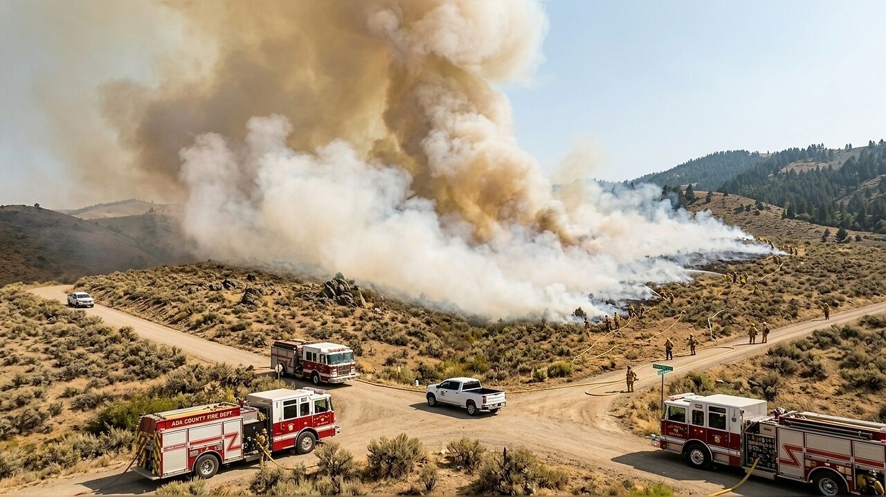 Fire map for Boise, Idaho: Extensive brush fire near Claremont Drive ...