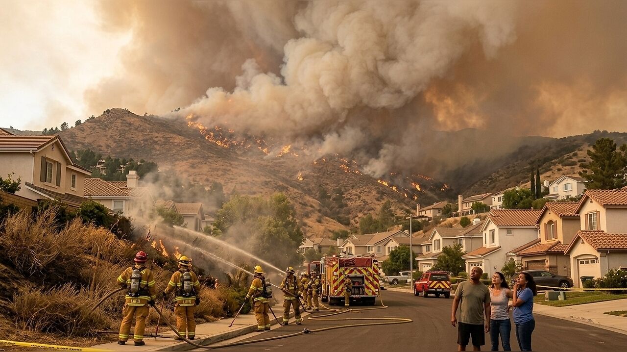 Brush fire near Encino Avenue in Los Angeles County prompts residents ...