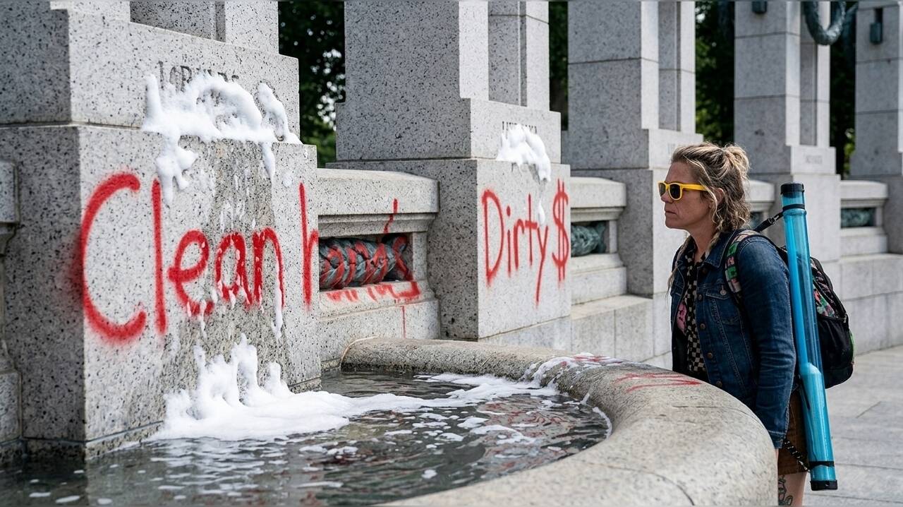 Viral video prompts arrest in WWII Memorial vandalism case involving ...